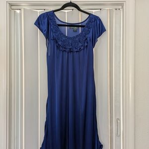 Blue Cap Sleeve Nightgown Royal Blue Sz XL